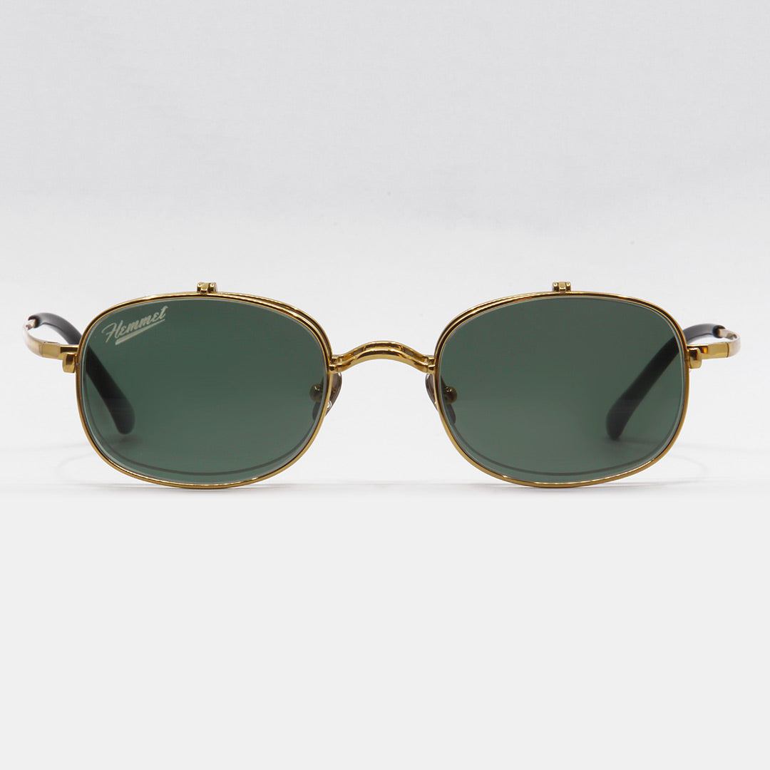 Acetate + Titanium Gold Green Clip-on